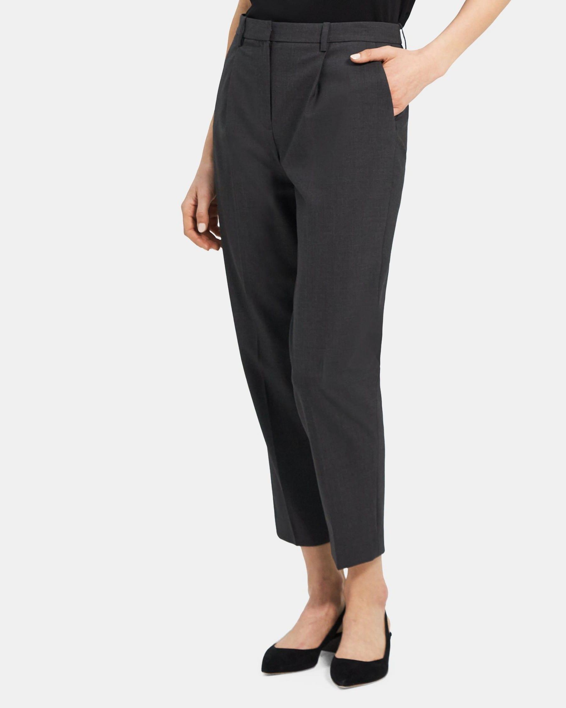 Pleated Pull-On Pant in Wool Flannel Product Image