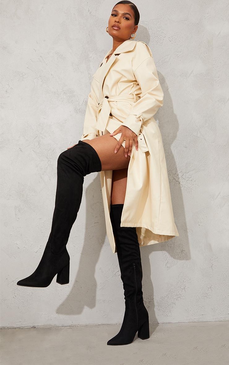 Black Wide Fit Point Toe Over The Knee Boots product image