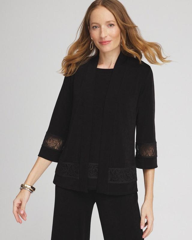 Women's Travelers Macrame Trim Cardigan Sweater Product Image