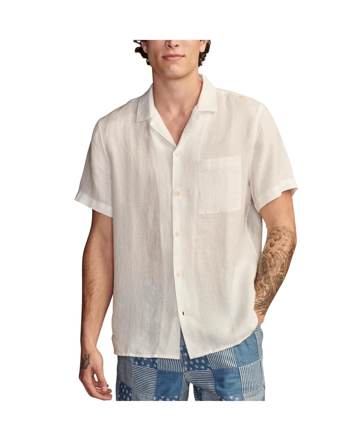 Lucky Brand Mens Linen Camp Collar Short Sleeve Shirt Product Image