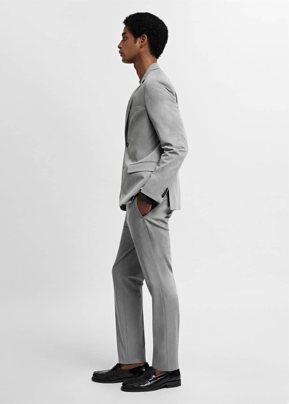 MANGO MAN - Super slim-fit suit blazer in stretch fabric greyMen Product Image