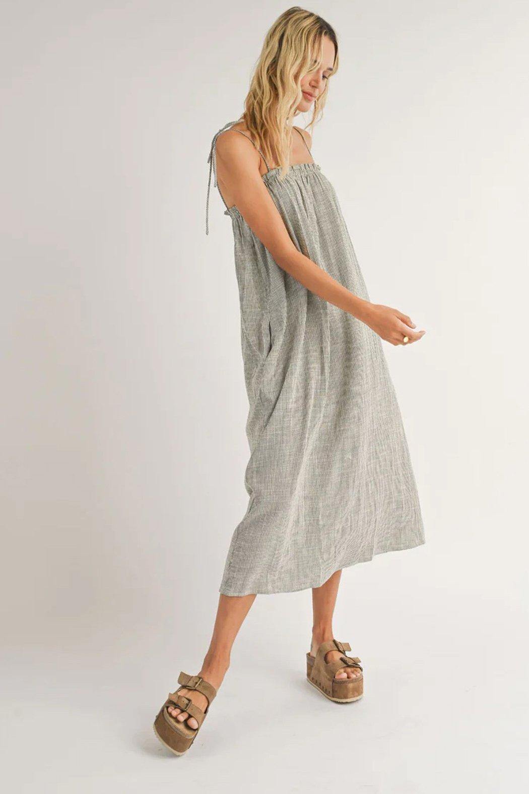 No Limits Tie Strap Midi Dress Product Image