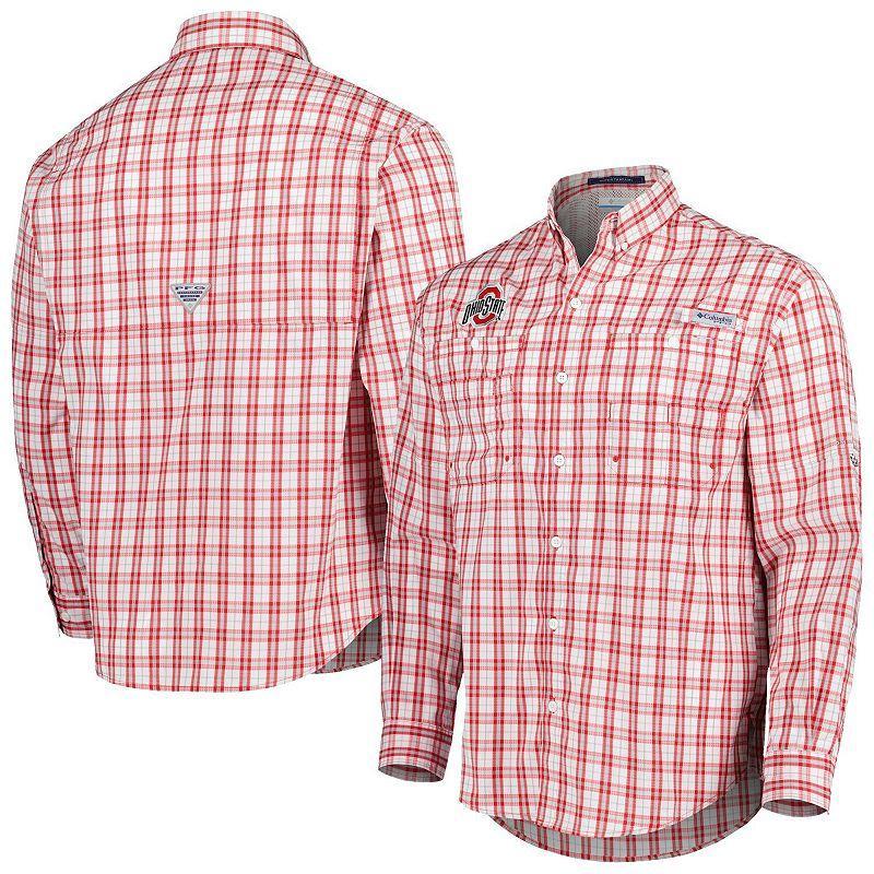 Mens Columbia Scarlet Ohio State Buckeyes Super Tamiami Omni-Wick Long Sleeve Button-Down Shirt Product Image