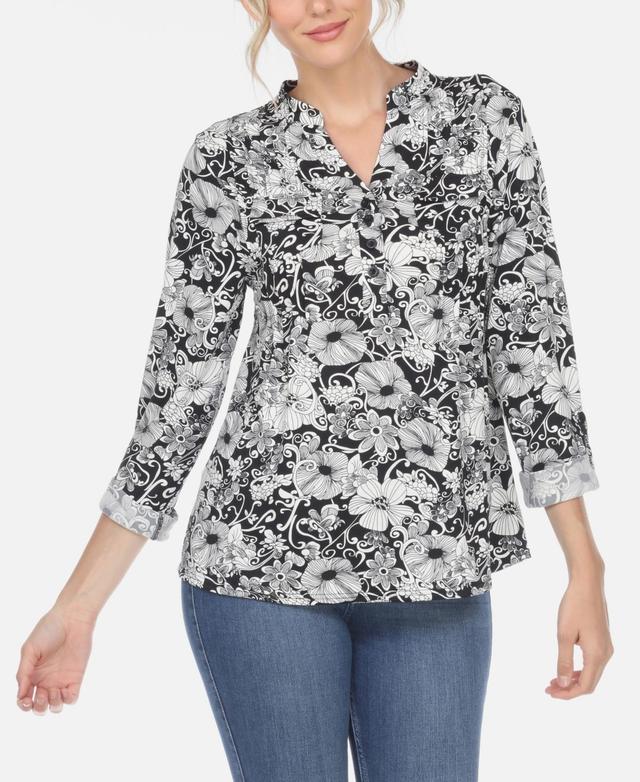 Womens Pleated Floral Print Blouse Product Image