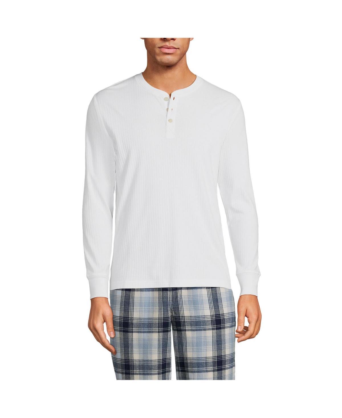 Lands End Mens Knit Rib Pajama Henley Product Image