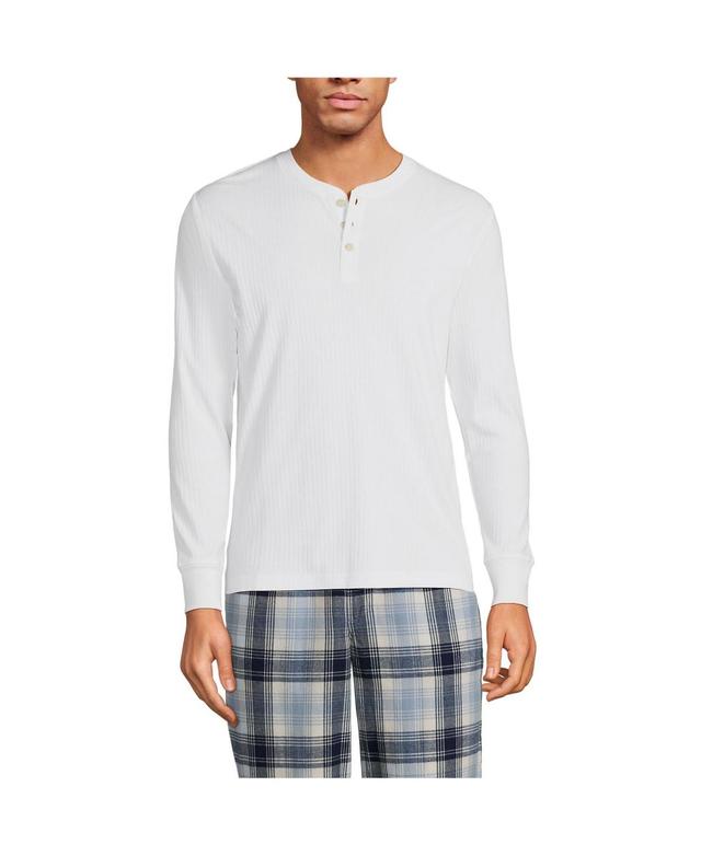 Lands End Mens Knit Rib Pajama Henley Product Image