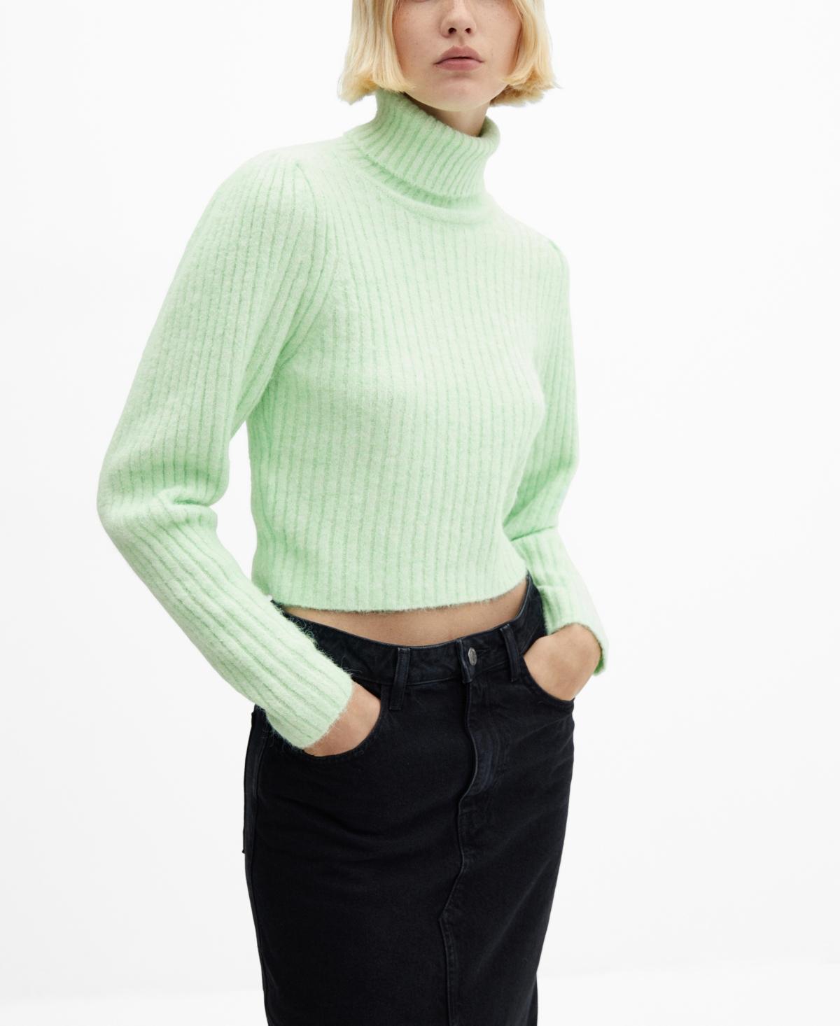 MANGO Turtleneck Crop Sweater Product Image