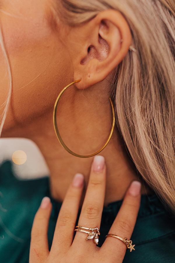 Drama Queen Hoop Earrings in Gold Product Image