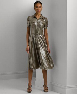 Women's Metallic Chiffon Shirtdress Product Image