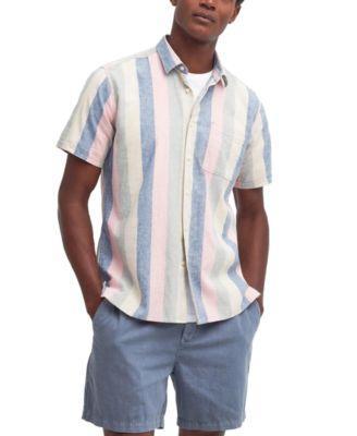 Barbour Portwell Summer Fit Stripe Short Sleeve Linen & Cotton Button-Up Shirt Product Image