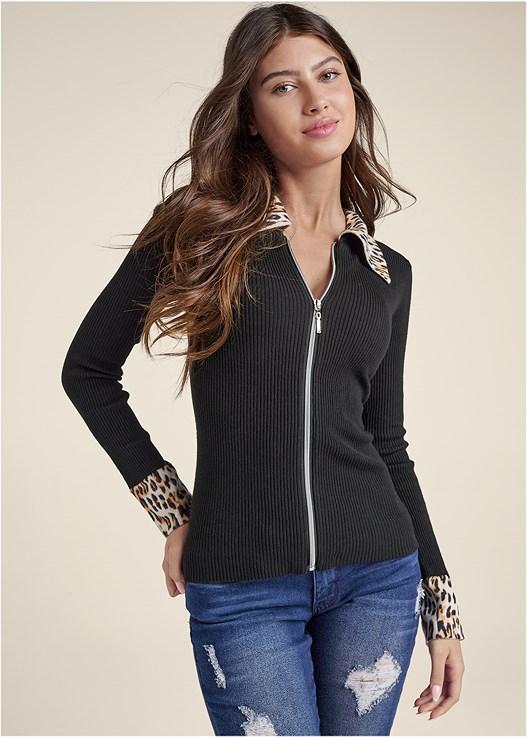 Zipper Front Cardigan product image