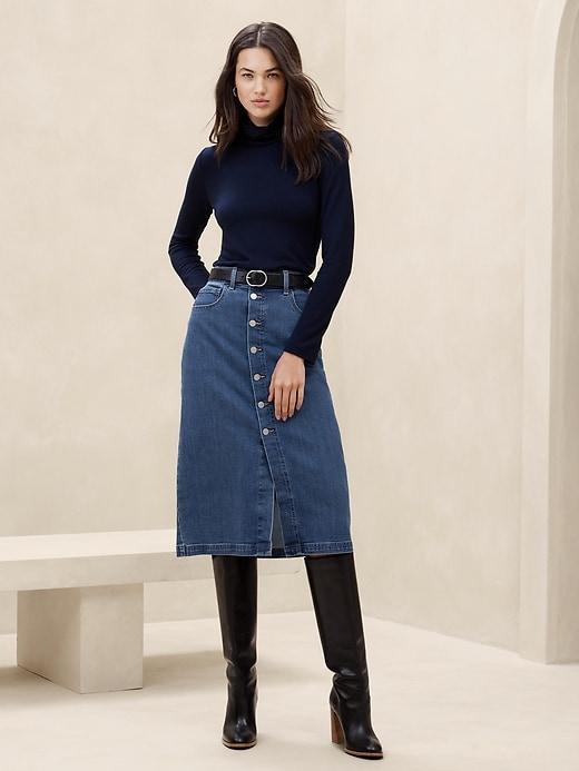 Denim Knee-Length Skirt product image