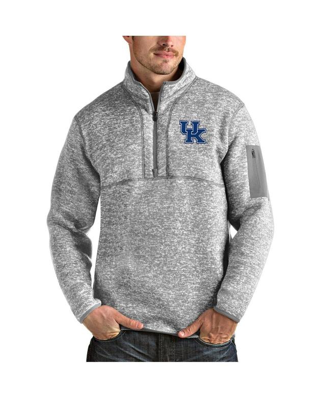 Antigua Mens Heathered Gray Kentucky Wildcats Fortune Half-Zip Pullover Jacket Product Image