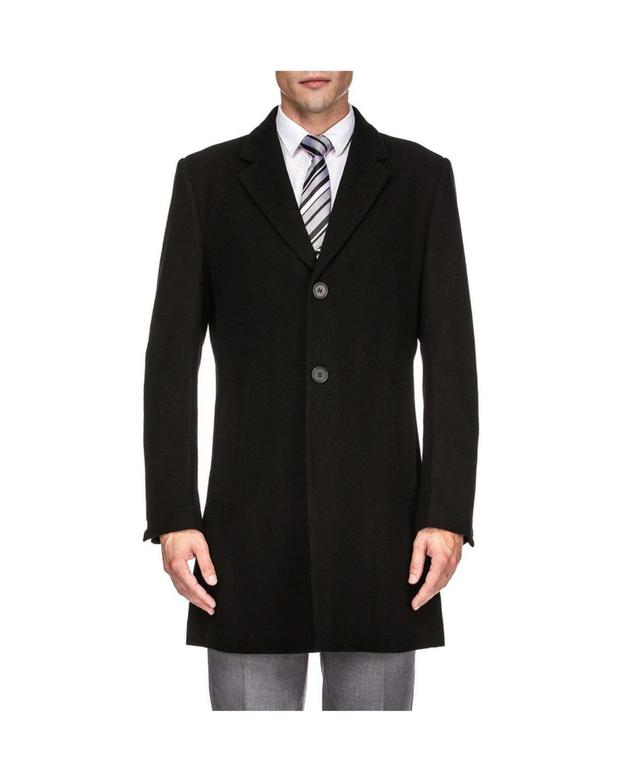 Braveman Mens Tailored Wool Blend Notch Collar Wool Blend Walker Car Coat Product Image