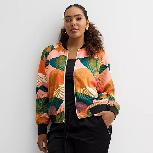 Womens Sonoma Community Brooklyn Dolly Printed Bomber Jacket Product Image