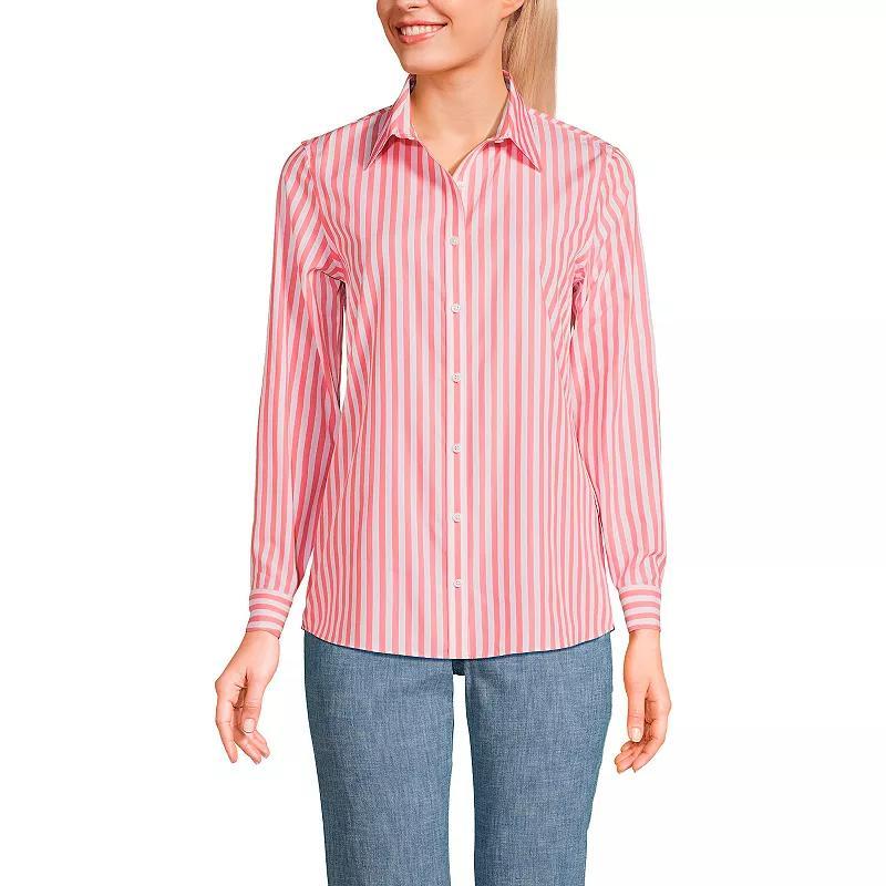 Petite Lands End No Iron Supima Cotton Long Sleeve Shirt, Womens Oxford Product Image