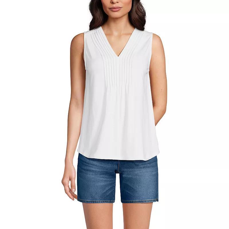 Womens Lands End Lightweight Jersey Pintuck Tank Top Product Image