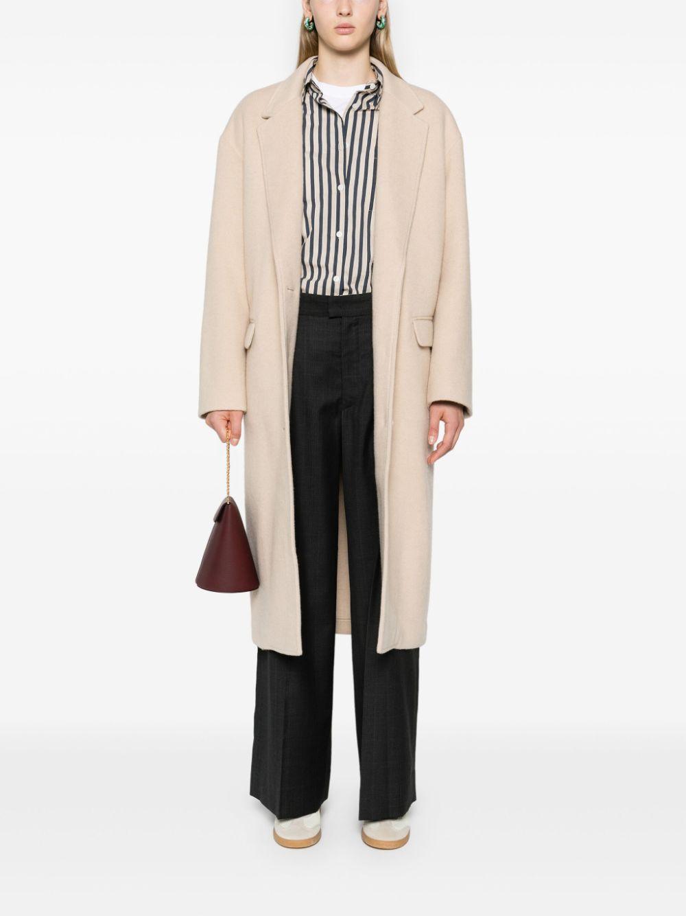 ISABEL MARANT Single-breasted Felted Coat In Neutrals Product Image