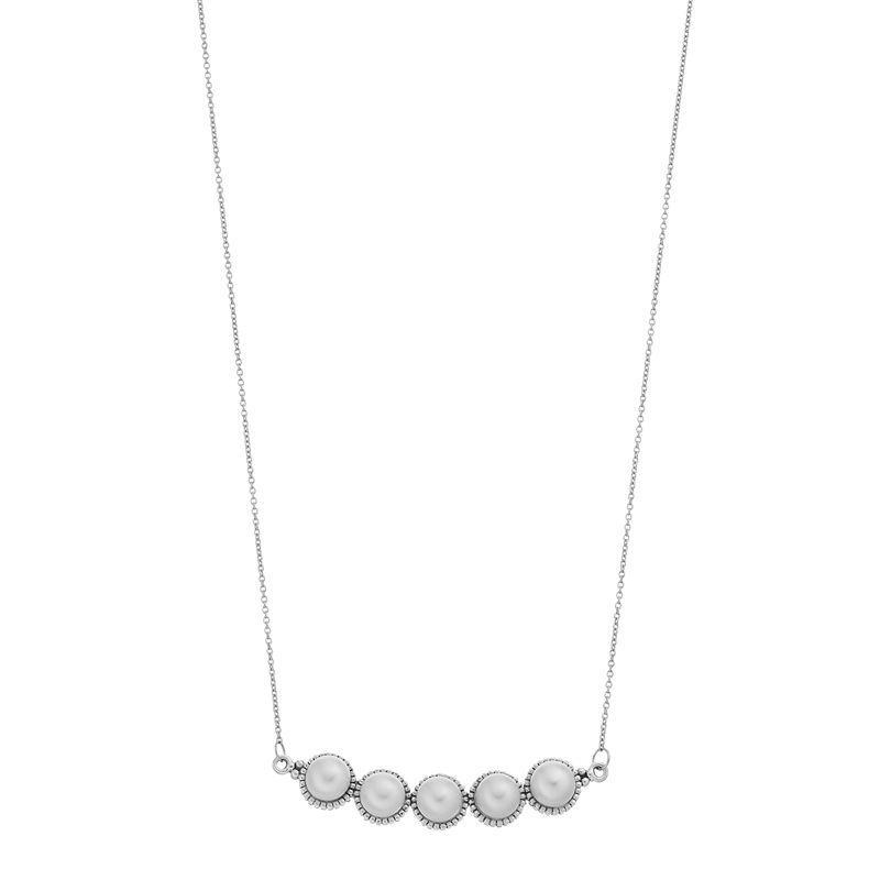 SIRI USA by TJM Sterling Silver Freshwater Cultured Pearl Bar Necklace, Womens White Product Image