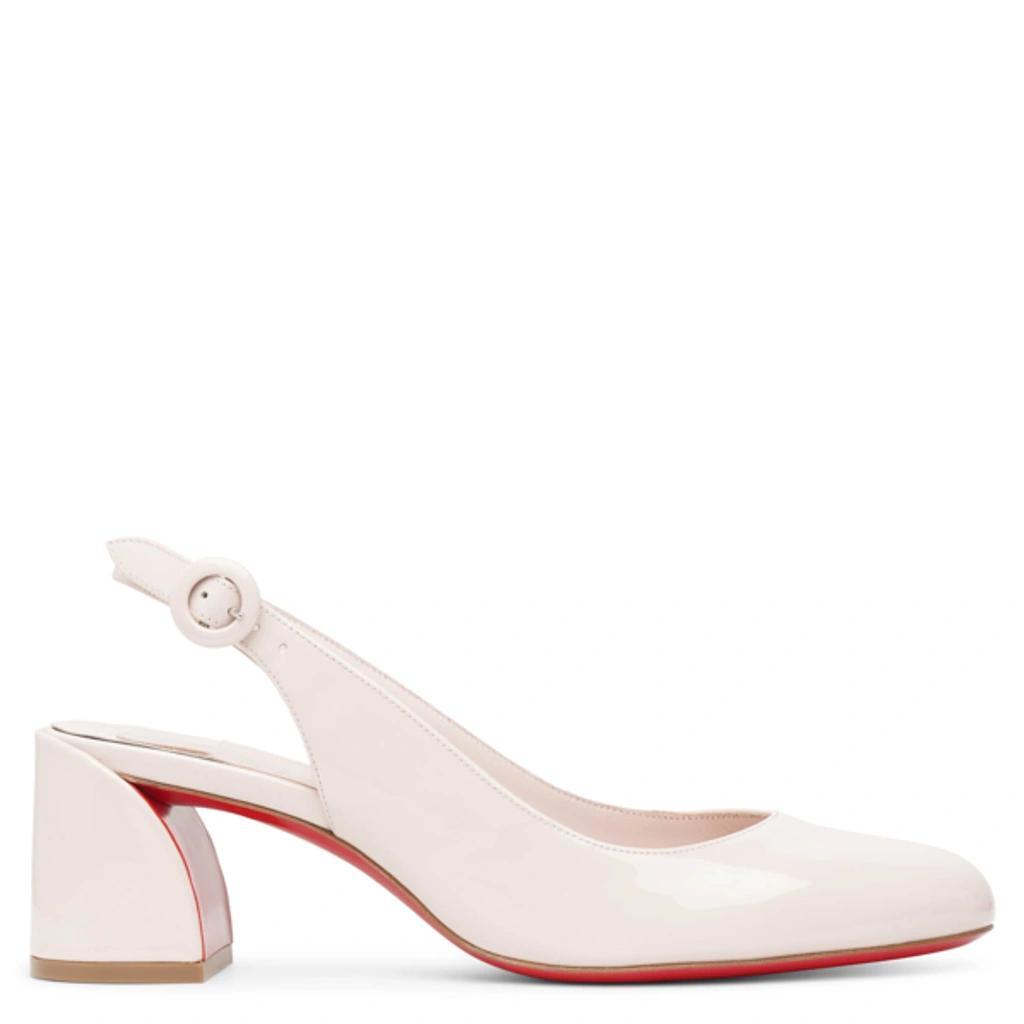 CHRISTIAN LOUBOUTIN So Jane Patent Red Sole Slingback Pumps In Leche Product Image