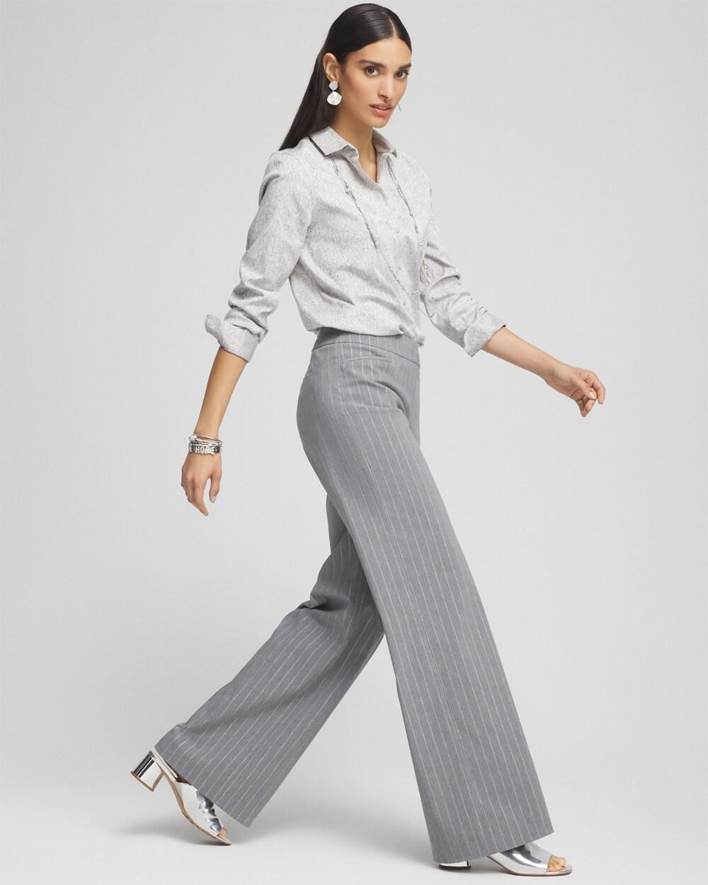 Women's Brigitte Pinstripe Relaxed Straight Leg Pants Product Image