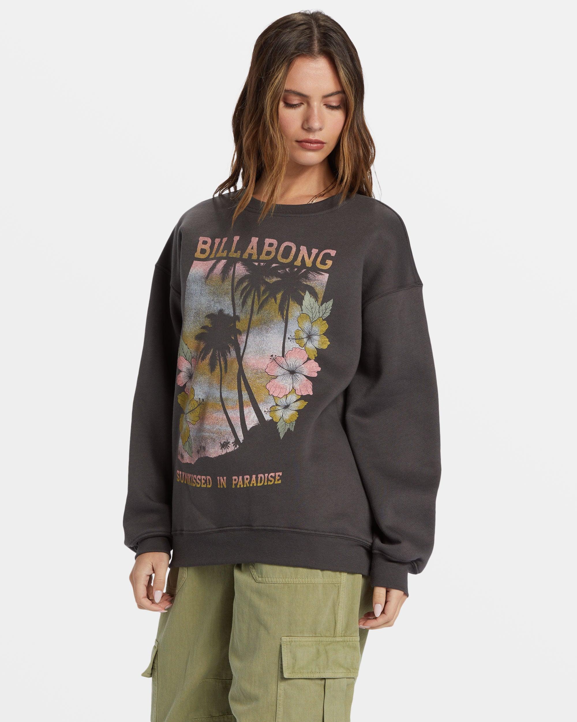 Sunkissed Paradise Crewneck Sweatshirt - Off Black Female Product Image