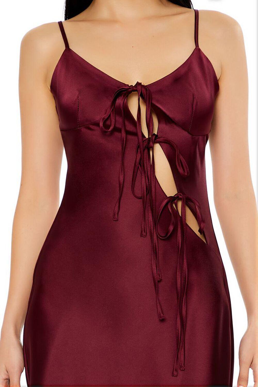 Satin Tie-Front Maxi Slip Dress | Forever 21 Product Image