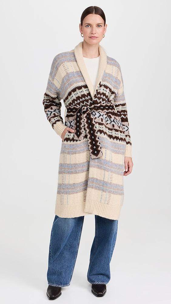 Lingua Franca Bianca Plaid Fair Isle Robe | Shopbop Product Image