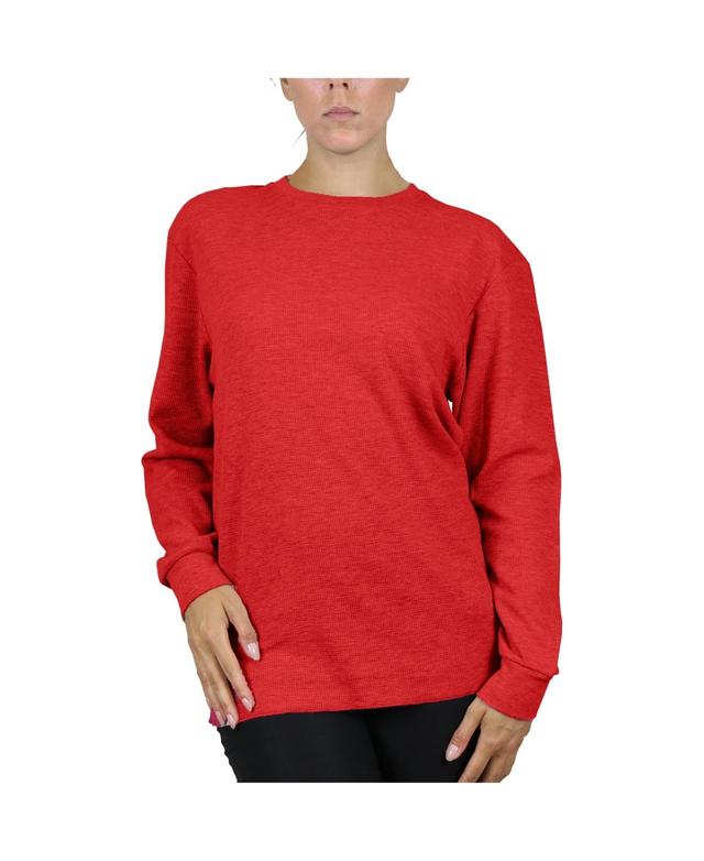 Womens Loose Fit Waffle Knit Thermal Shirt Product Image