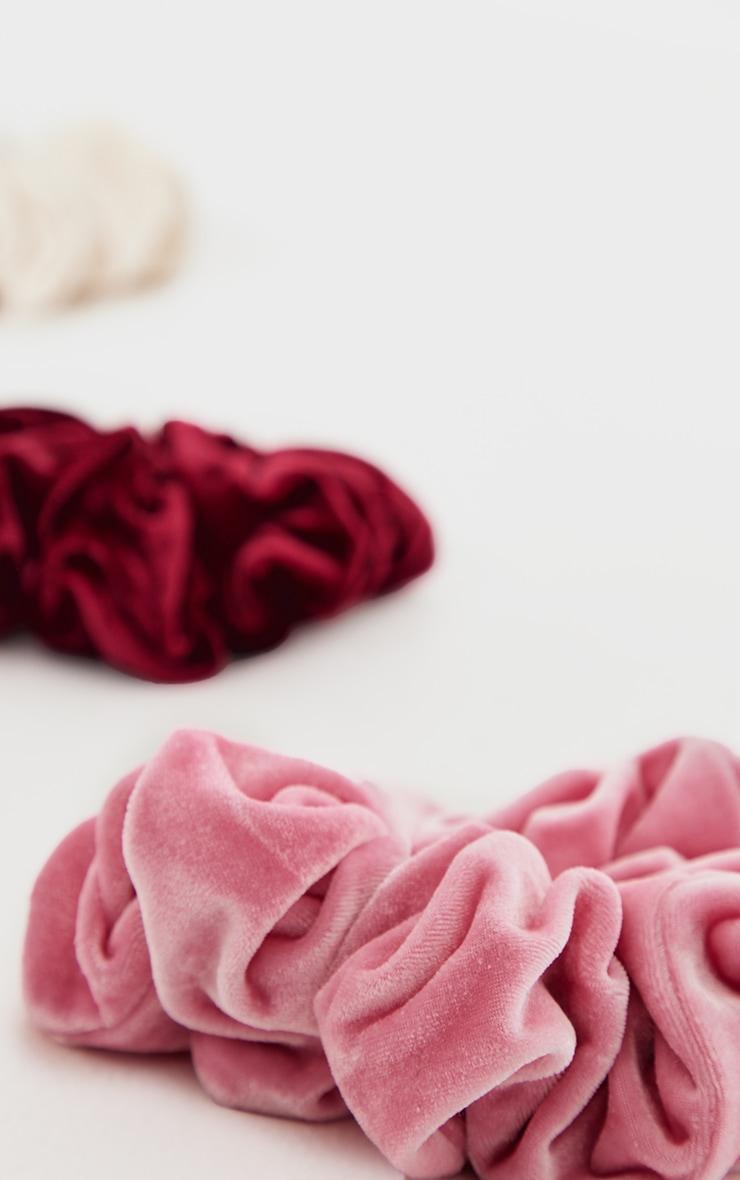 Pink Tonal 3 Pack Velvet Scrunchies Product Image