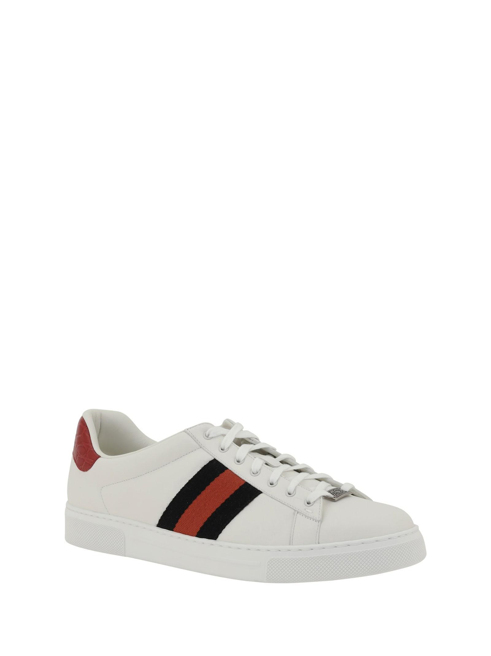 GUCCI White Leather Ace Sneakers Product Image