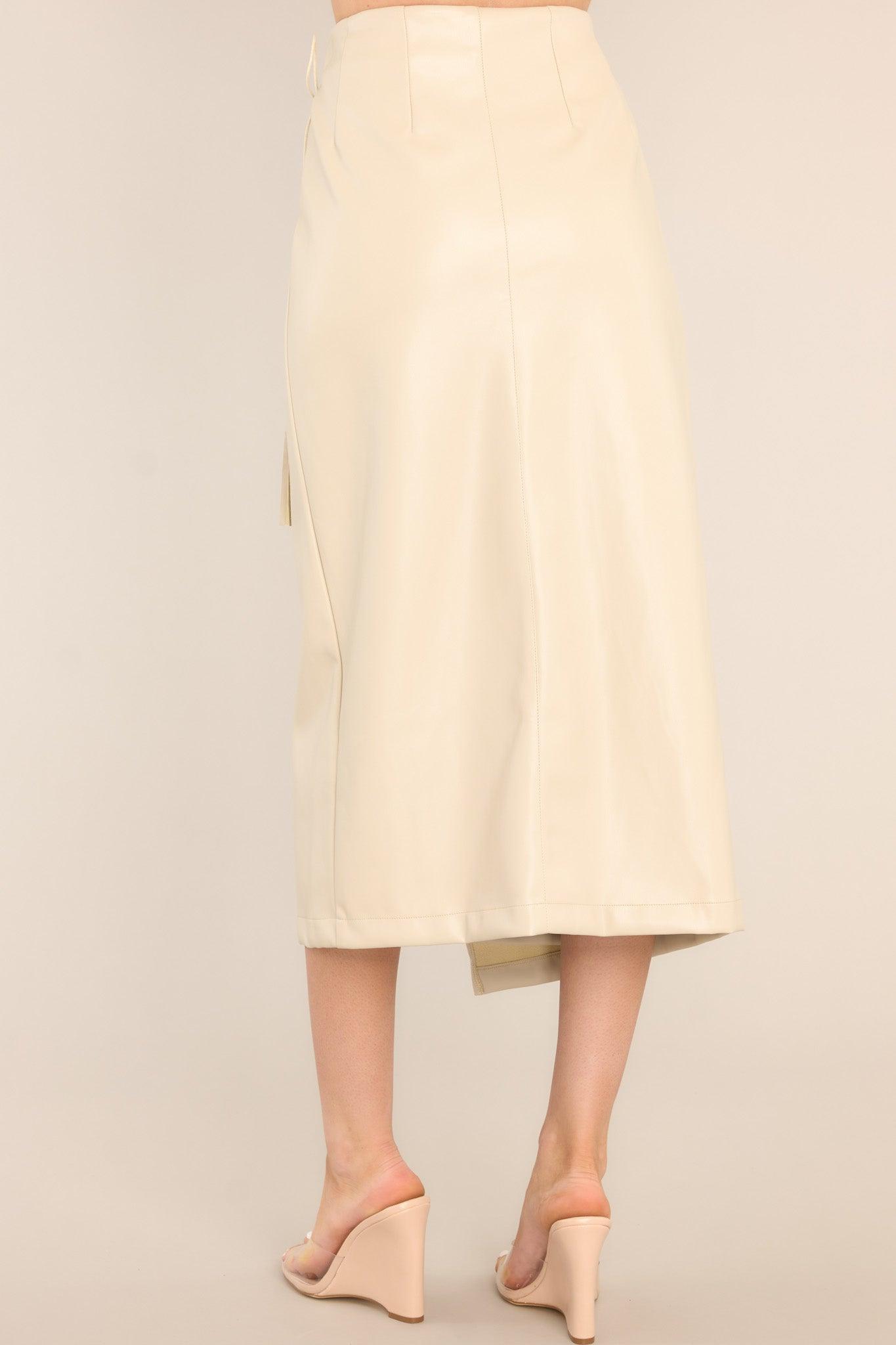 Put Me First Ivory Faux Leather Skirt Product Image