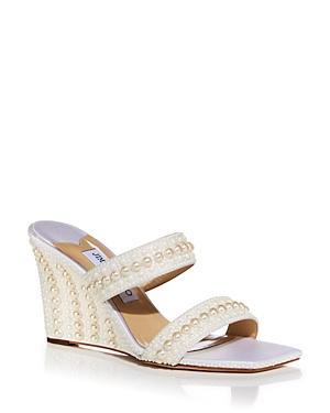 Womens Sacoria 85MM Faux Pearl-Embellished Wedge Sandals Product Image
