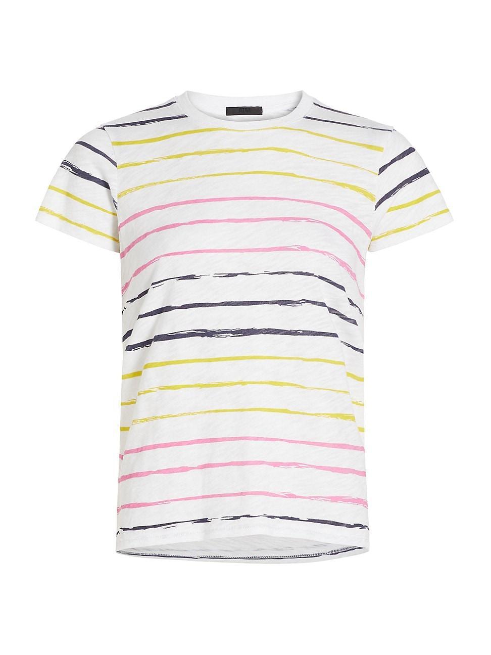 Womens Slub Paint Stroke Stripe T-Shirt Product Image