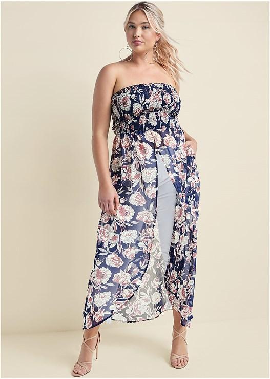 Smocked Floral High-Low Top Product Image