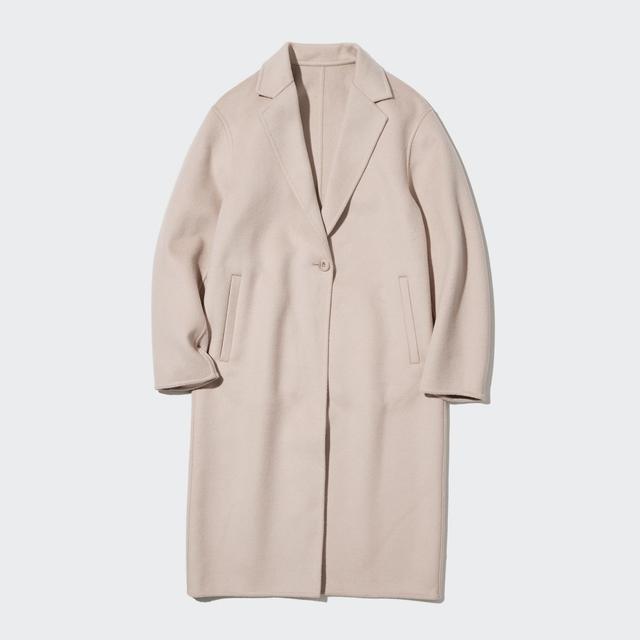 Womens Double Face Long Coat Natural XL UNIQLO US Product Image