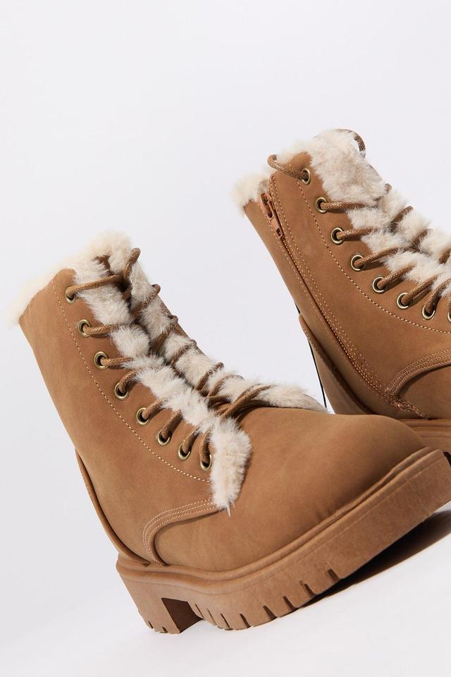 Faux Fur Lined Lace Up Boot Female Product Image