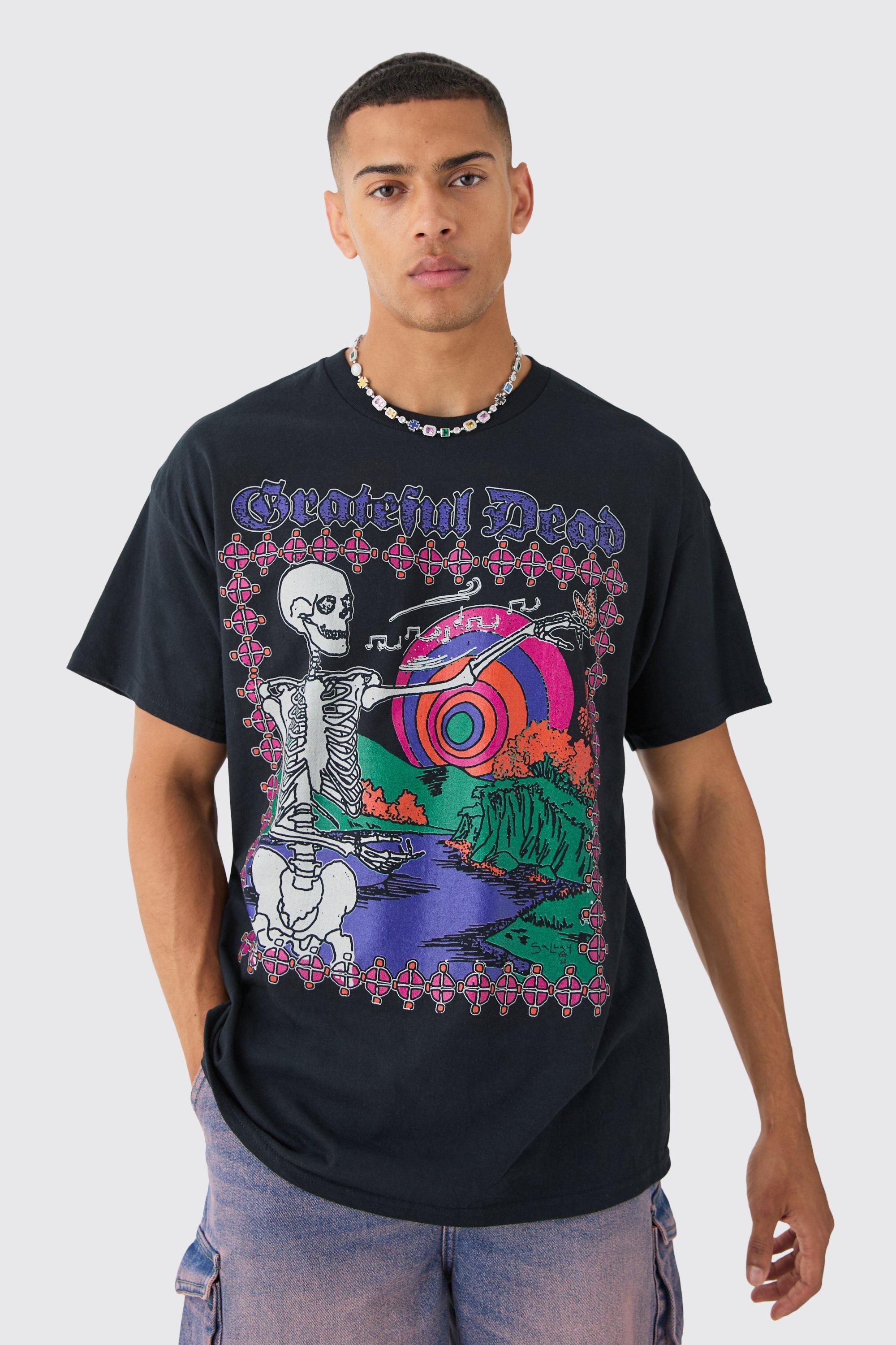 Oversized Greatful Dead Band License T-shirt | boohooMAN USA Product Image