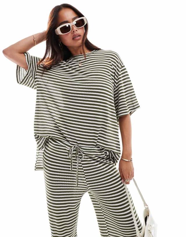 ASOS DESIGN slouchy oversized t-shirt in stripe - part of a set Product Image