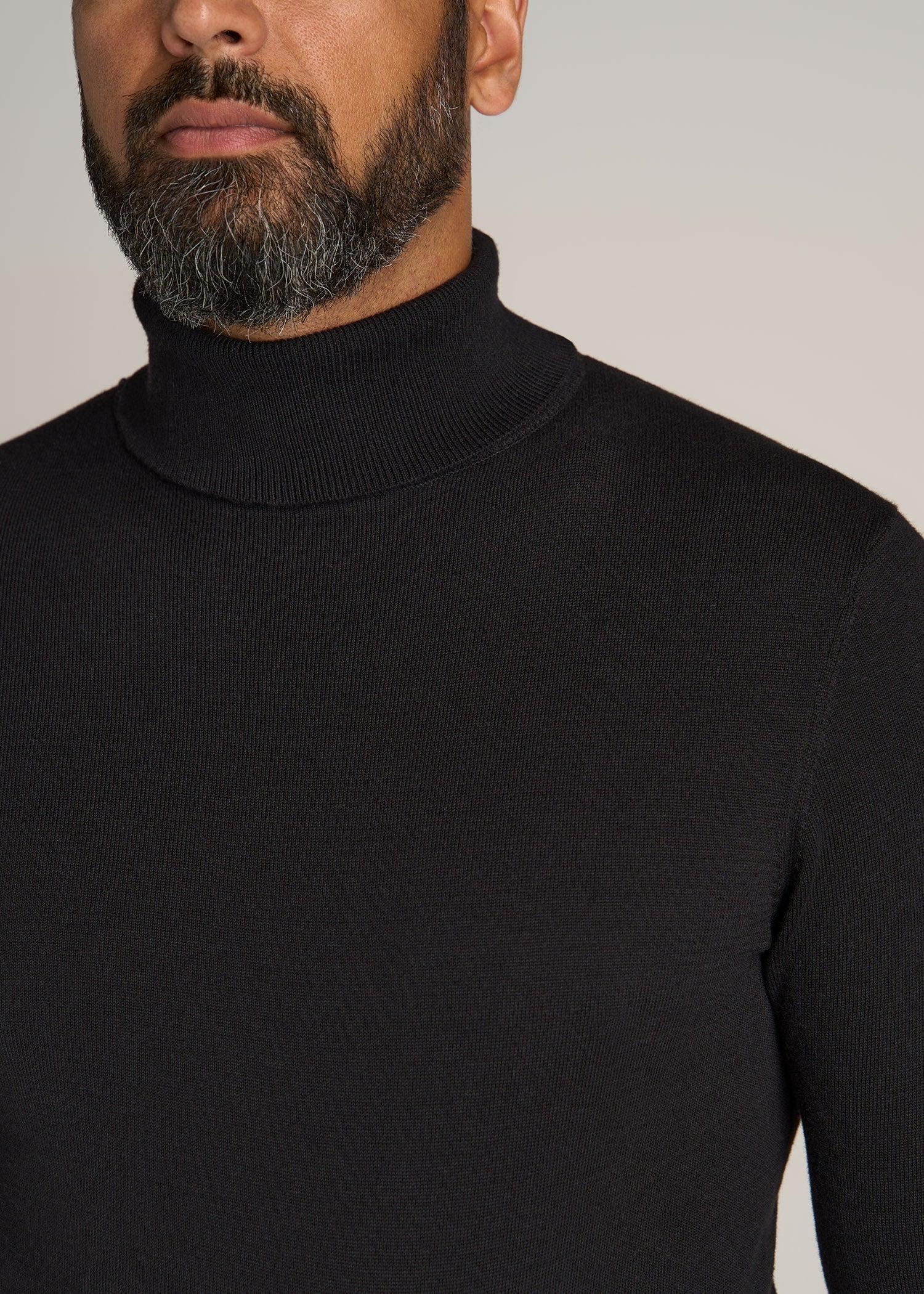 Men's Tall Turtleneck Sweater in Black Product Image