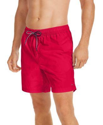 Tommy Hilfiger Mens Solid 5 7 Swim Trunks Product Image