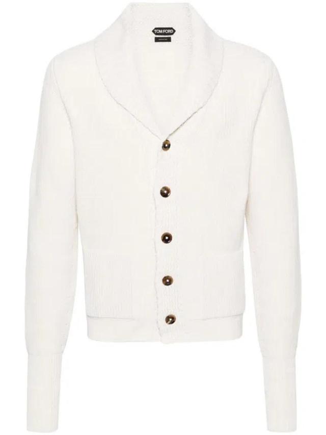 Chunky-knit Cashmere Cardigan In Neutrals Product Image