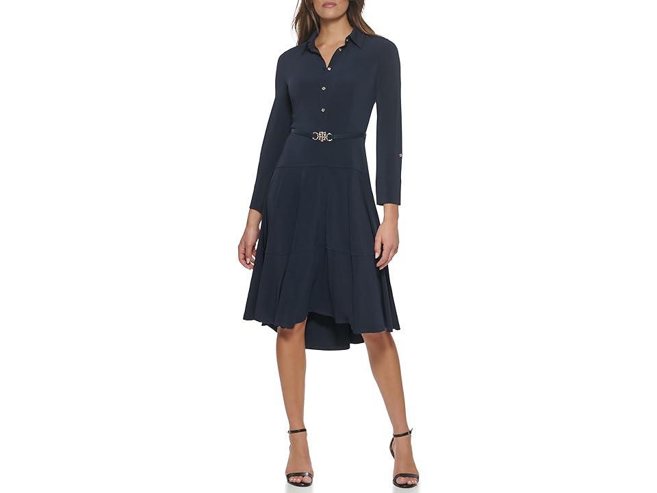 Tommy Hilfiger Jersey Shirtdress (Sky Captain) Women's Dress Product Image