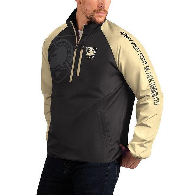 Mens G-III Sports by Carl Banks Black/Gold Army Black Knights Point Guard Raglan Half-Zip Jacket Product Image