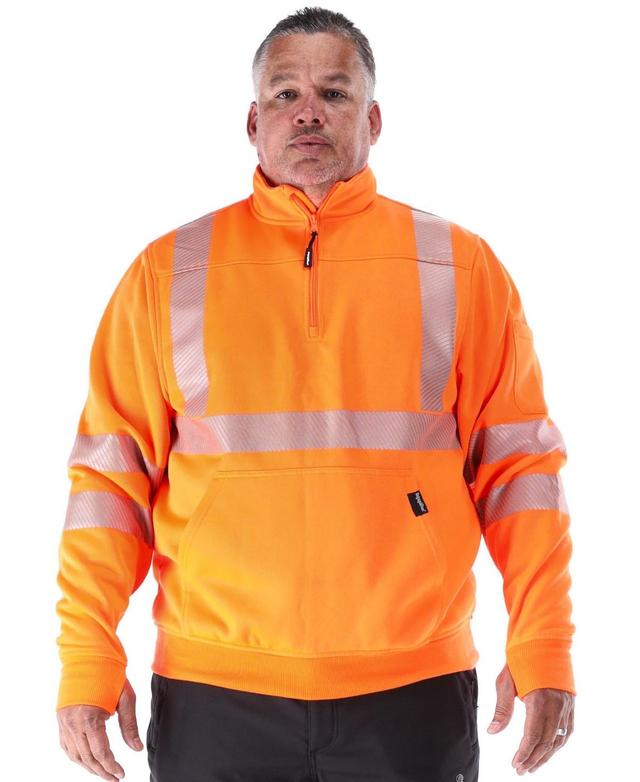 RefrigiWear Mens Hi Vis Quarter-Zip Sweatshirt Product Image