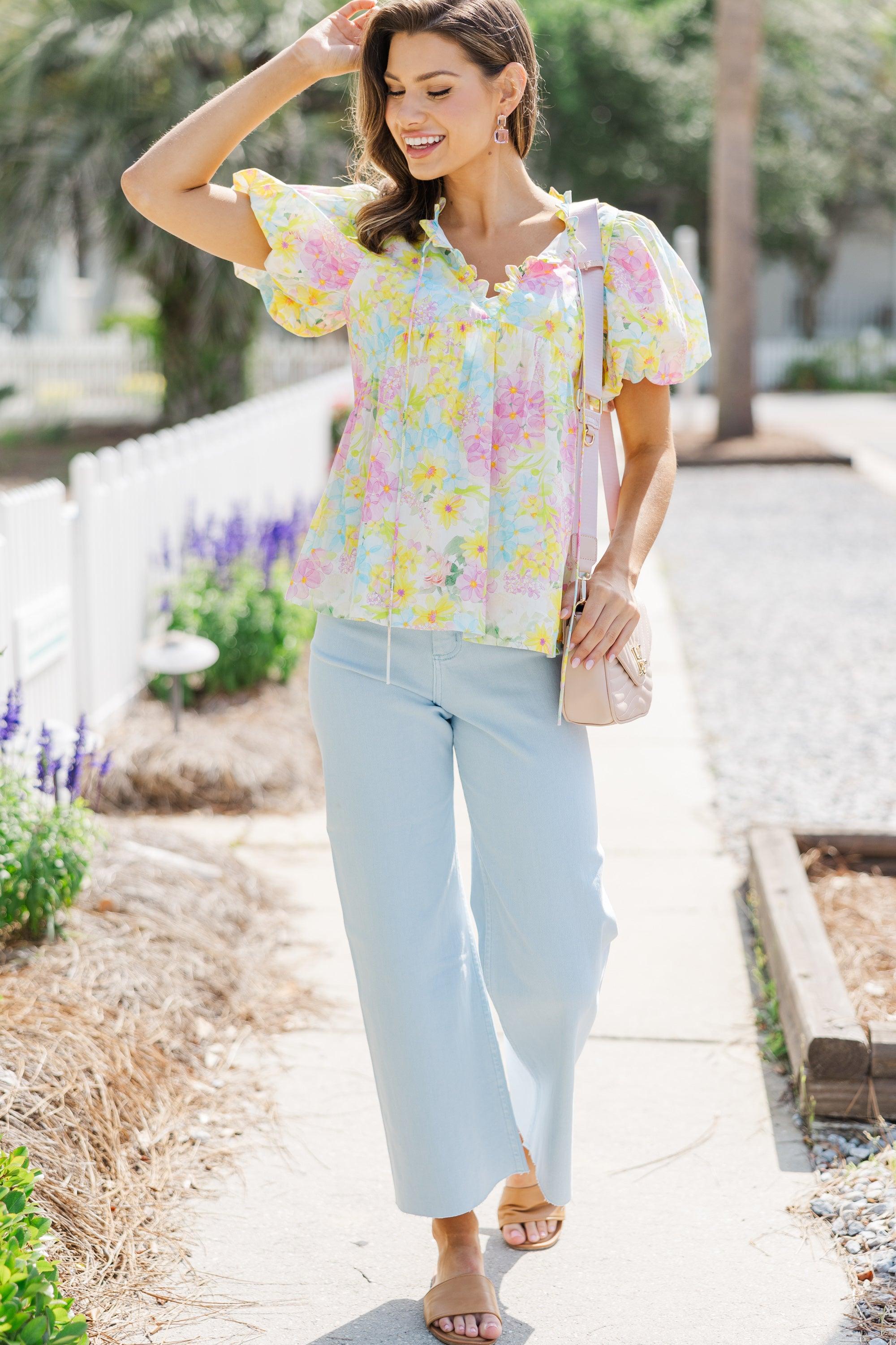 With Love And Joy Yellow Floral Blouse Female Product Image