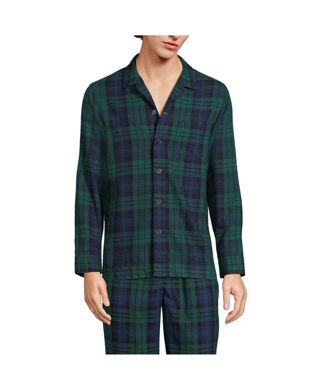 Lands End Mens Classic Fit Flannel Pajama Shirt - Radiant navy Product Image