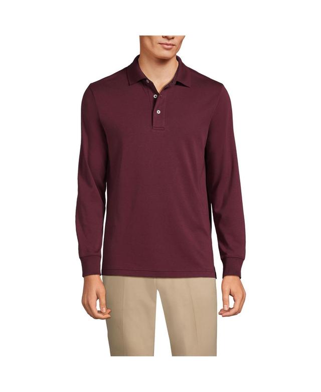 Lands End Mens Long Sleeve Cotton Supima Polo Shirt Product Image