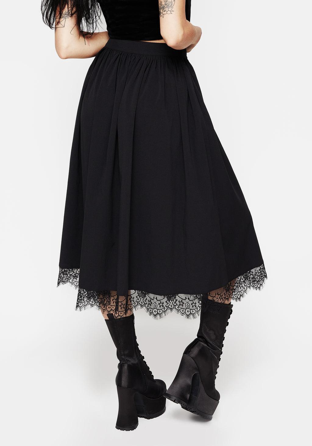 Alcina Lace Hem Midi Skirt Product Image