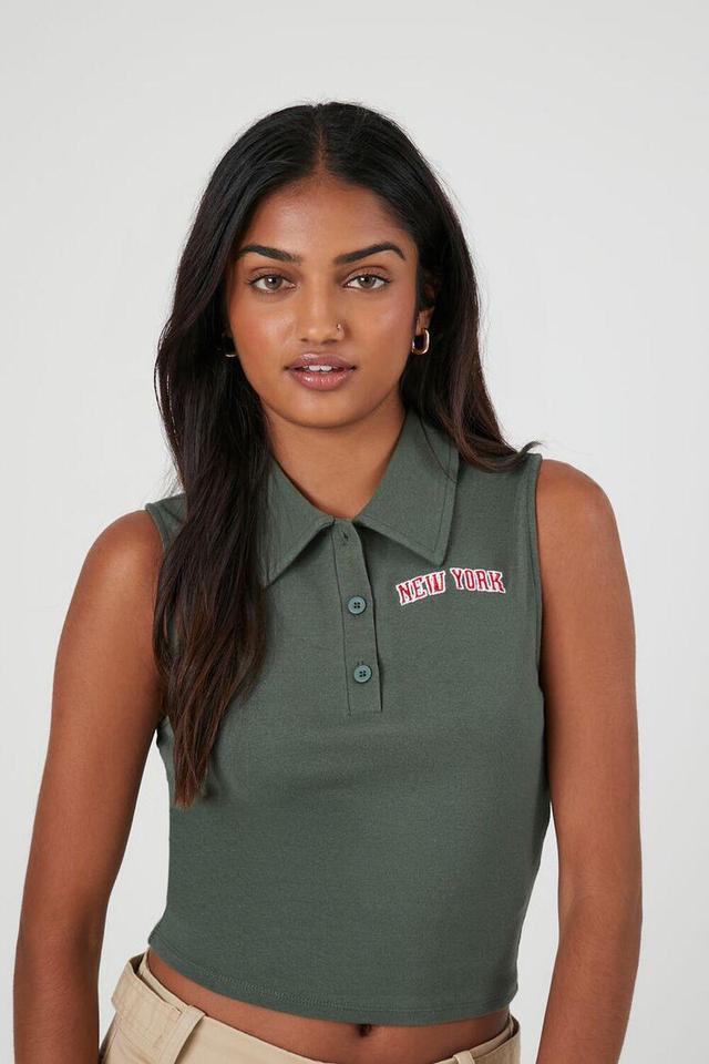 New York Sleeveless Polo Shirt | Forever 21 Product Image